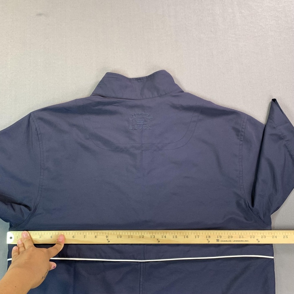 Cutter & Buck CB WindTec Coach Jacket Mens M Navy Blue 1/2 Zip Golf Windbreaker - Picture 12 of 14